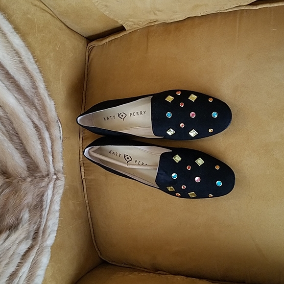 Katy Perry Collections Shoes - KATY PERRY JEWELED BLK. FLATS